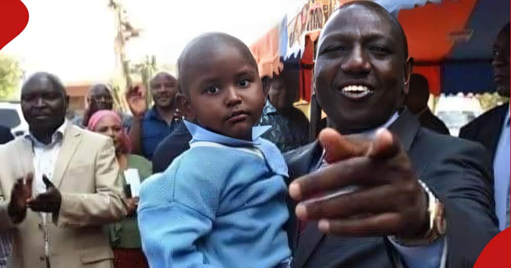 Ruto carrying Nadia when young
