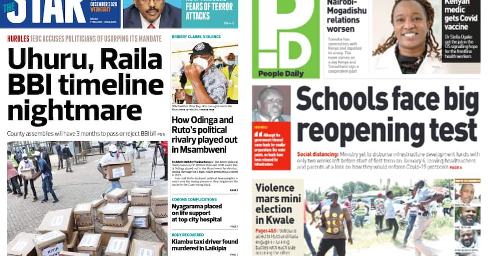 Magazeti Jumatano: Ghasia zashuhudiwa kwenye uchaguzi mdogo Msambweni