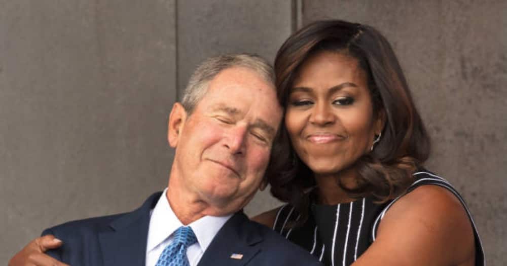 George Bush says he is shocked by people's reactions to his friendship with Michelle Obama