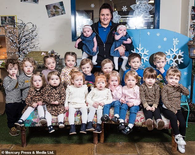 UK pre-school becomes first nursery to enrol nine sets of twins at once