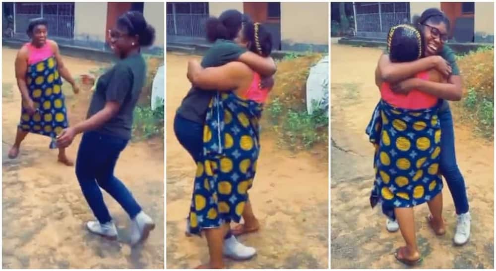 Photos of a mum hugging her daughter.