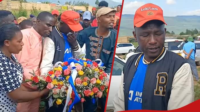 Mai Mahiu Man Weeps While Burying Wife Who Died in Tragedy, Says His 2 Kids Are Yet to Be Found