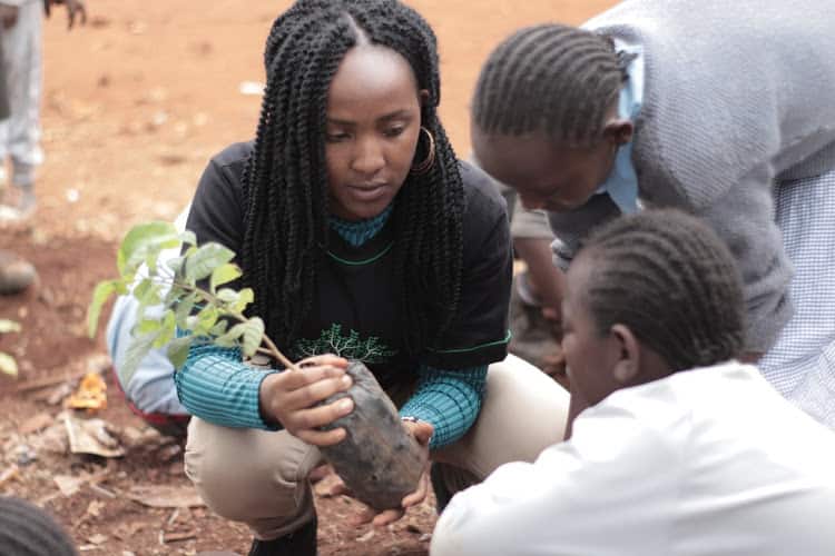 Kenyan CEO teaching school children to adopt trees nominated for prestigious Commonwealth Youth Awards