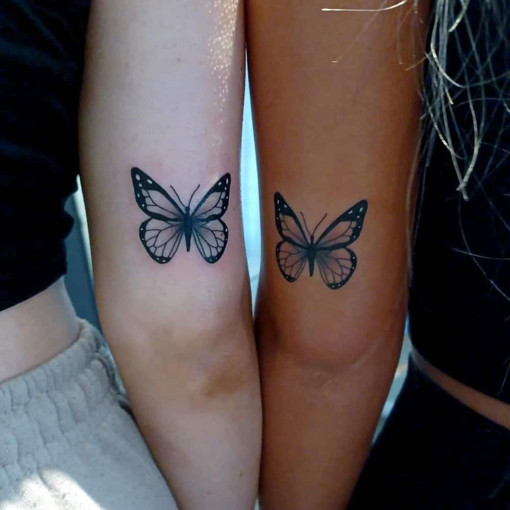 best friends butterfly tattoos