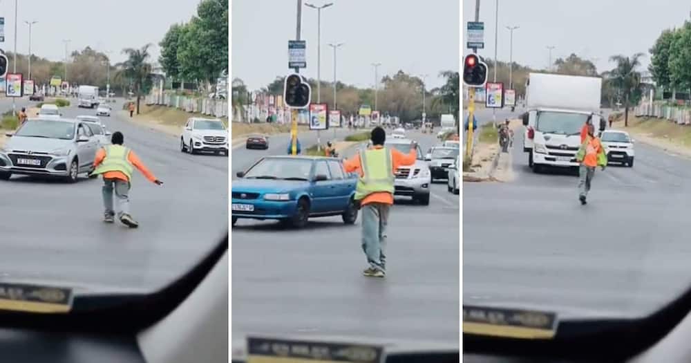 Man directing traffic