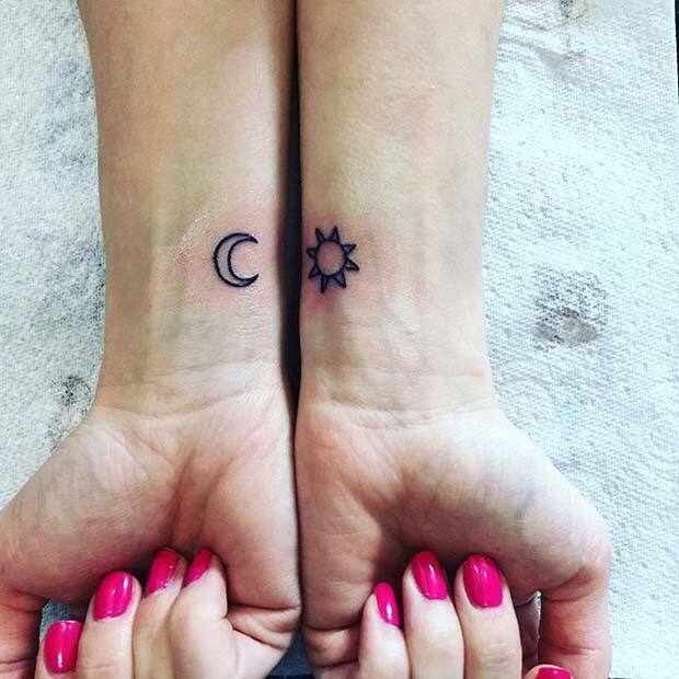 Adorable Sun Tattoo Design On Wrist