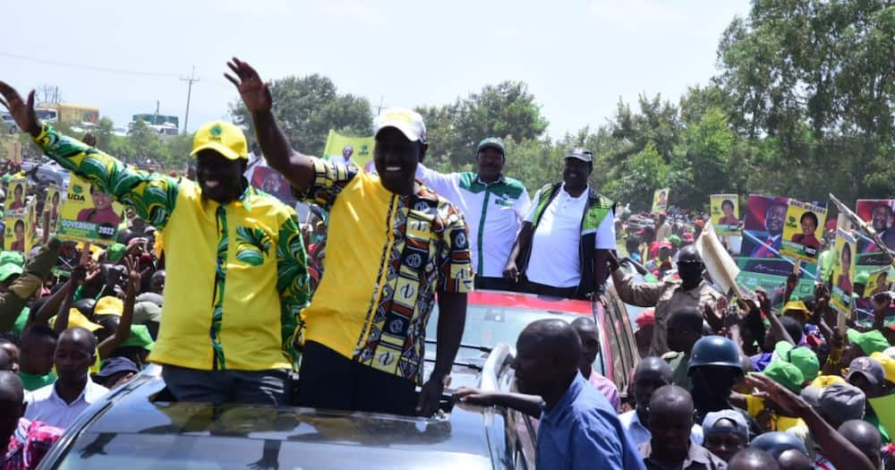 Deputy President William Ruto (r) and his running mate Rigathi Gachagua. Photo: Wiliam Ruto.