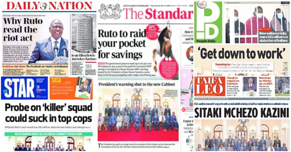 Kenyan newspapers for October 28.