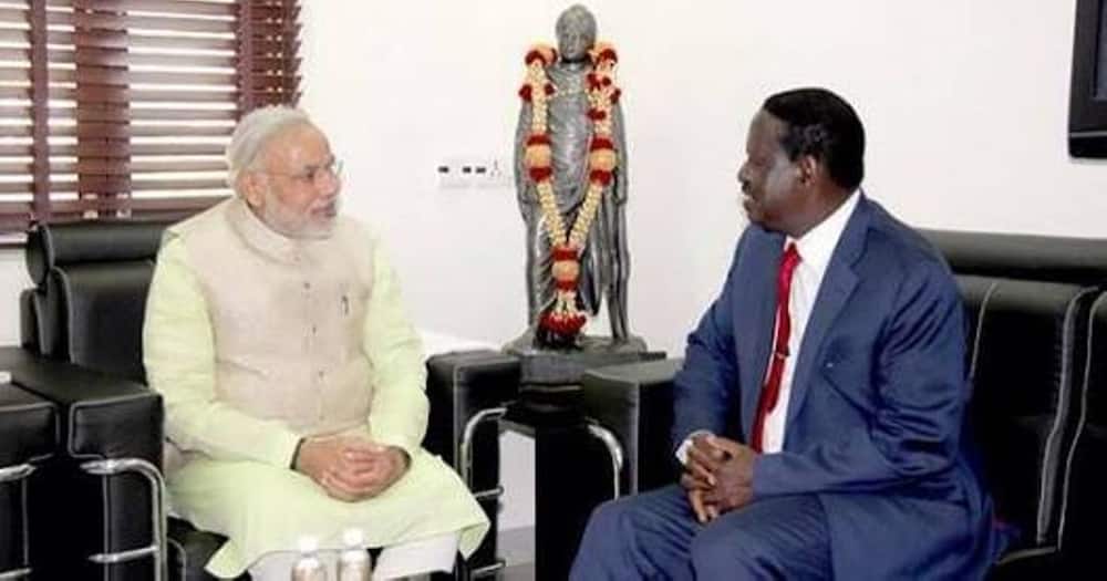 ODM leader Raila Odinga ion India with ODM leader Raila Odinga.