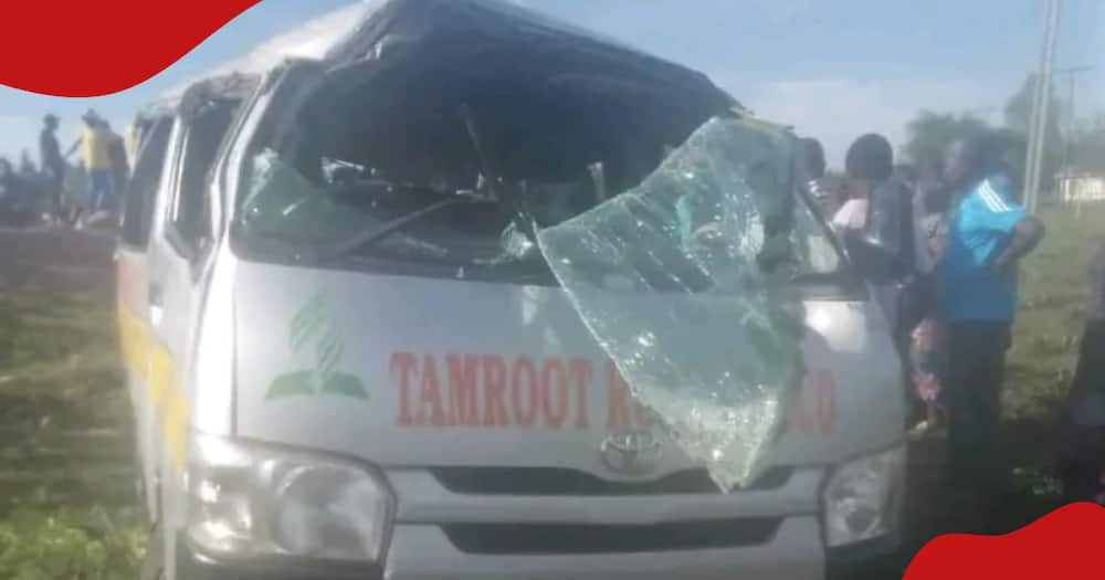Tyre of Nairobi Bound Matatu Bursts
