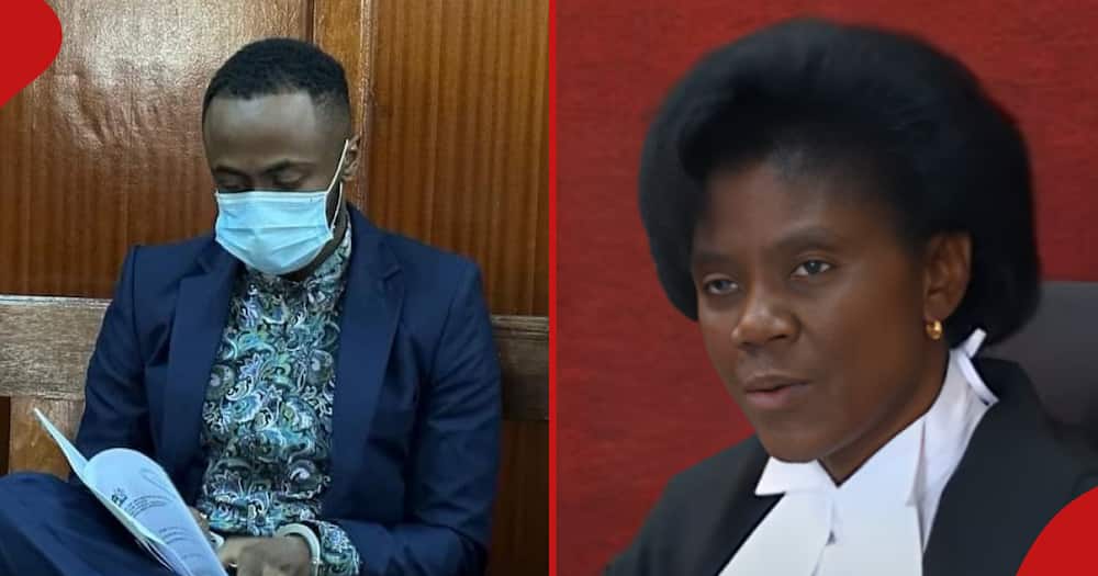 Jowie Irungu (l) was on Wednesday, March 13 sentenced to death by Justice Grace Nzioka (r).