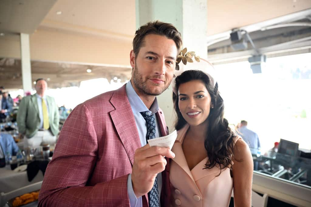 Justin Hartley and fiance Chrishell Stause on red carpet at Kentucky Derby  2017