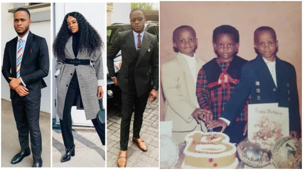 Nigerian triplet step out in style on their birthday, share throwback photo