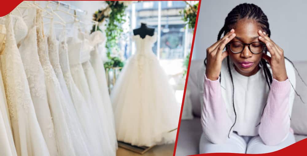Una novia teme perder su vestido de novia valorado en 190.000 chelines después del cierre de la tienda