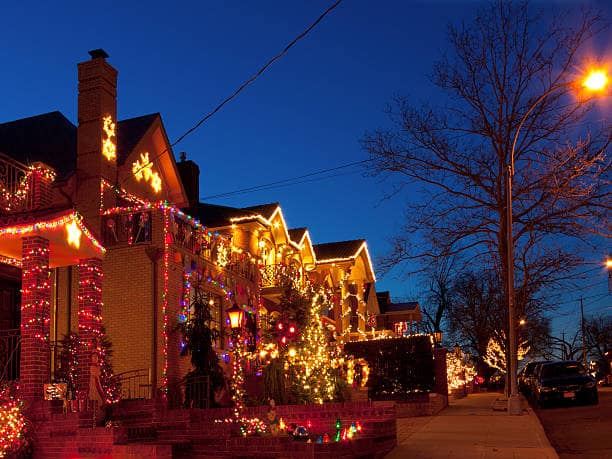 Decorated houses in Dyker Heights, Brooklyn