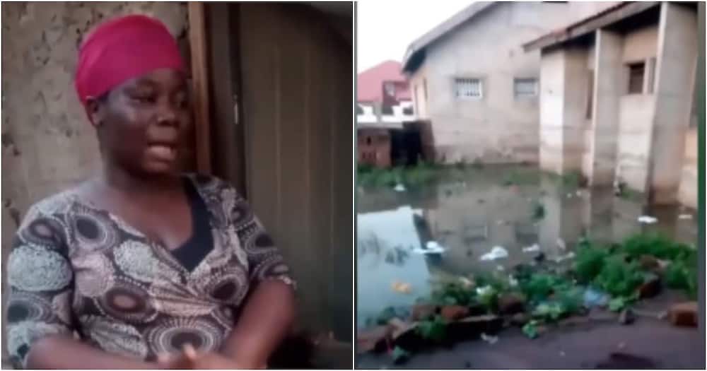 Ghanaian mother of two living in an uncompleted building with her family