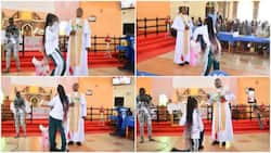 “Wrong Venue”: Lady in Long Braids Walks Into Church, Interrupts Pastor’s Service, Dances for Him