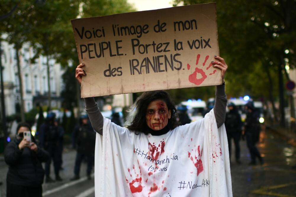 'This is the image of my people,' said a Paris protester's sign