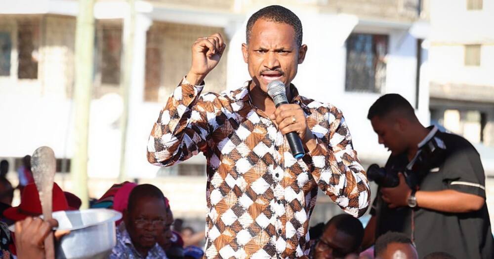 Embakasi East MP Babu Owino speaks on March 17.