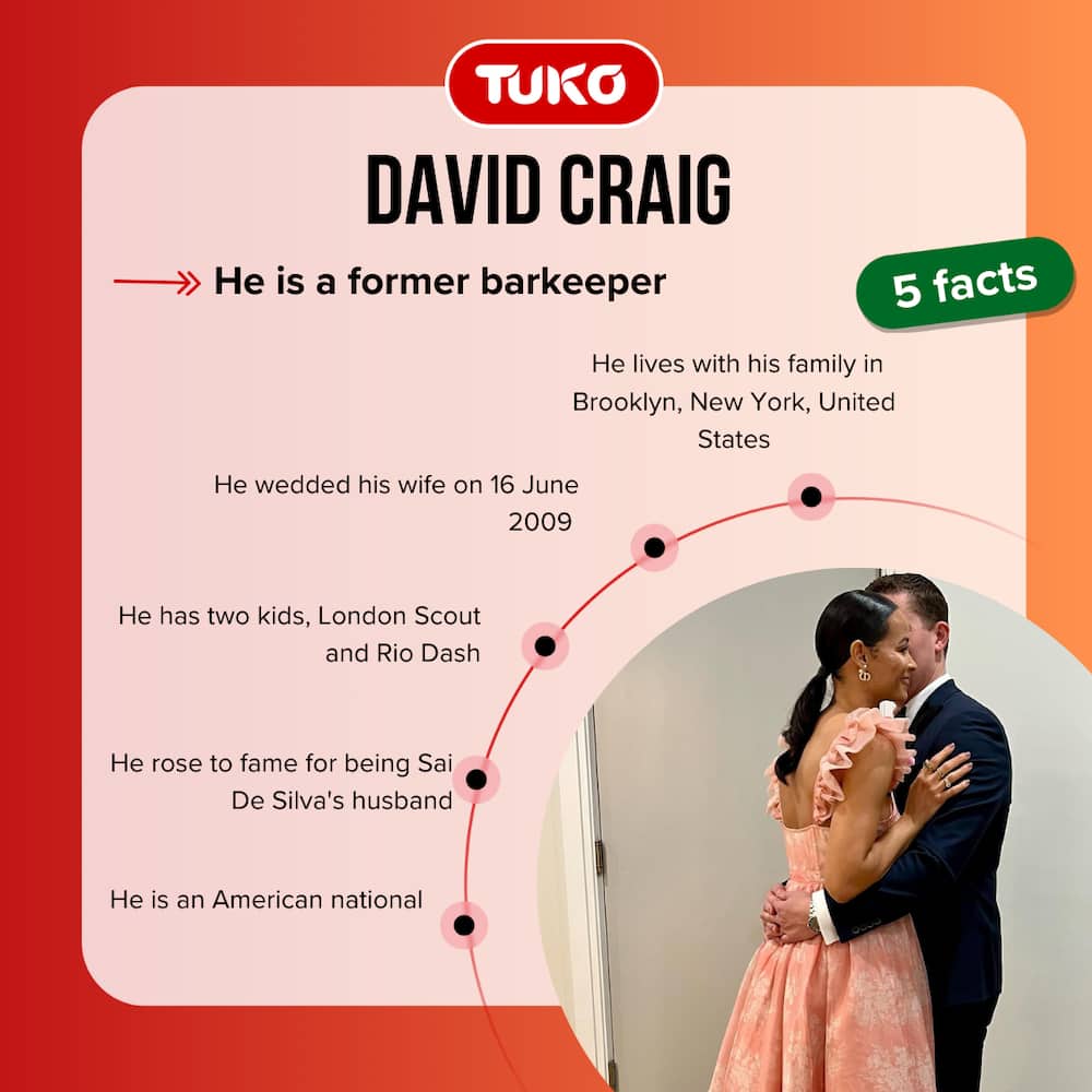 Facts about Sai De Silva's husband, David Craig. Photo: @scoutthecity on Instagram (modified by author)