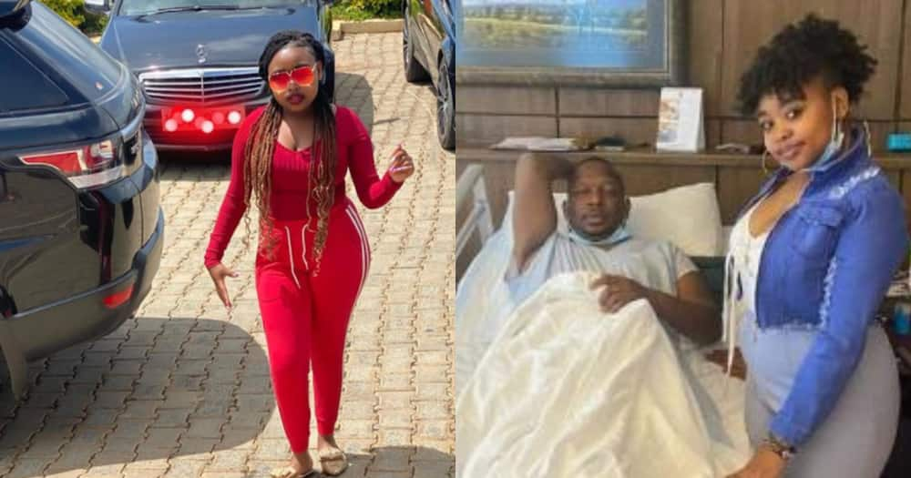 Mike Sonko's youngest daughter Sandra consoles dad as he lies in hospital bed