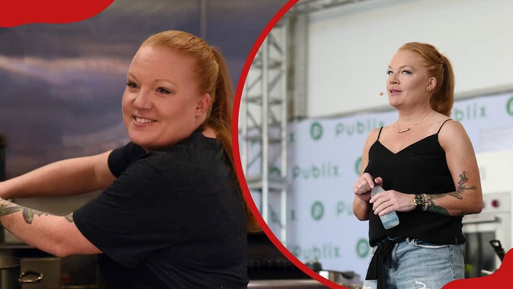 A photo of Tiffani Faison before weight loss (L) and after weight loss (R)