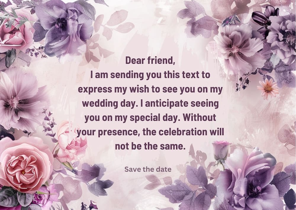 Wedding invitation messages for friends on WhatsApp