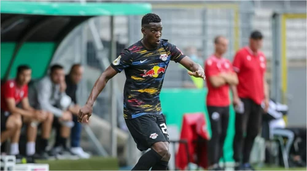 Nordi Mukiele of German club RB Leipzig while in action. Photo: Roland Krivec.