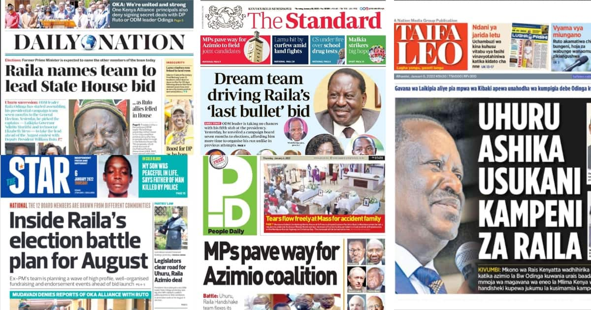 Newspapers Review for Jan 6: Raila Officially Unveils Campaign ...