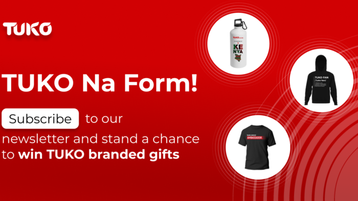 TUKO na form: Join a giveaway and win TUKO branded gifts