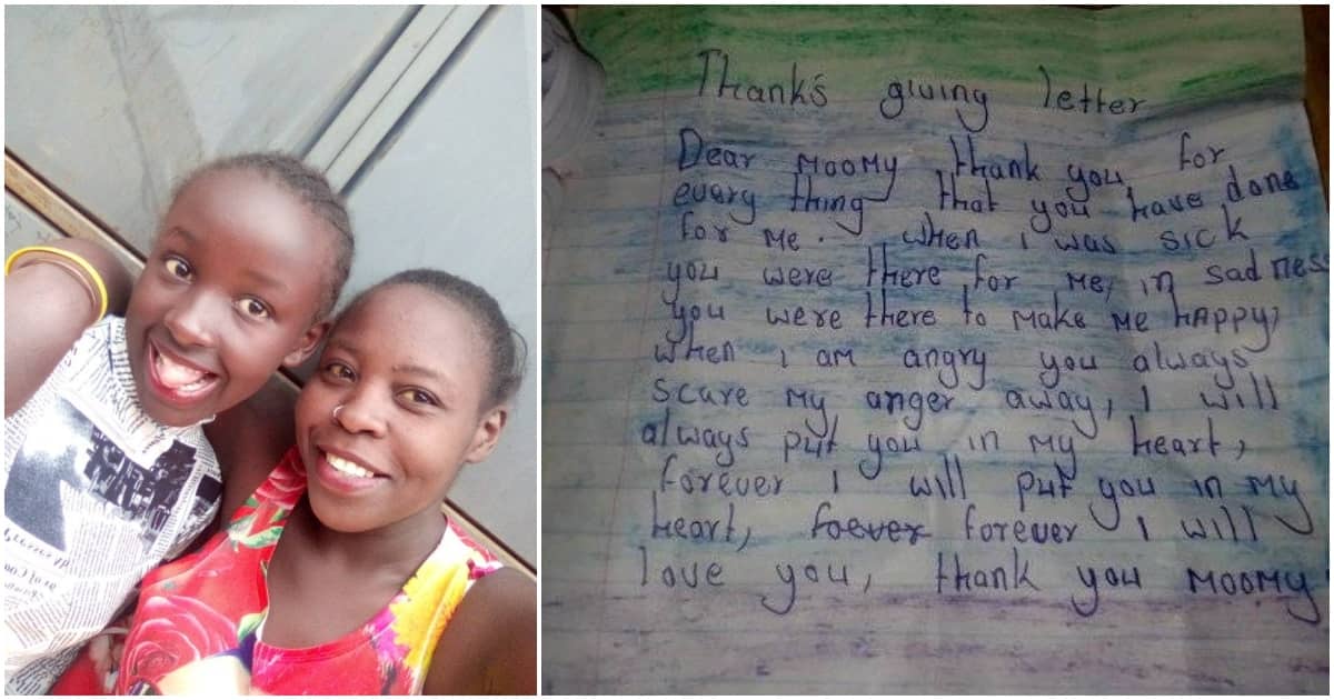 Nairobi: Grade 7 Girl Wows Kenyans with Beautiful Handwriting after Writing Mum Sweet Note for Covering Books