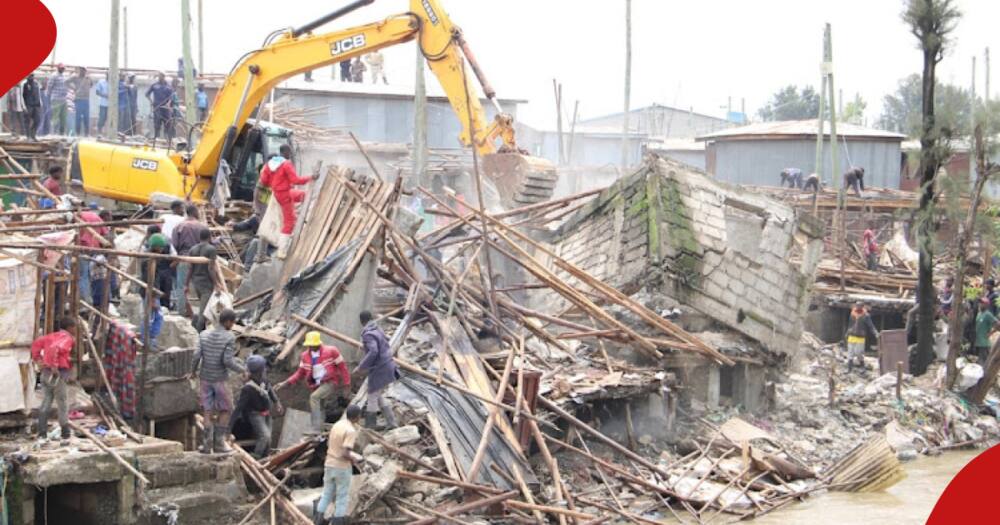 An excavator in Mathare.