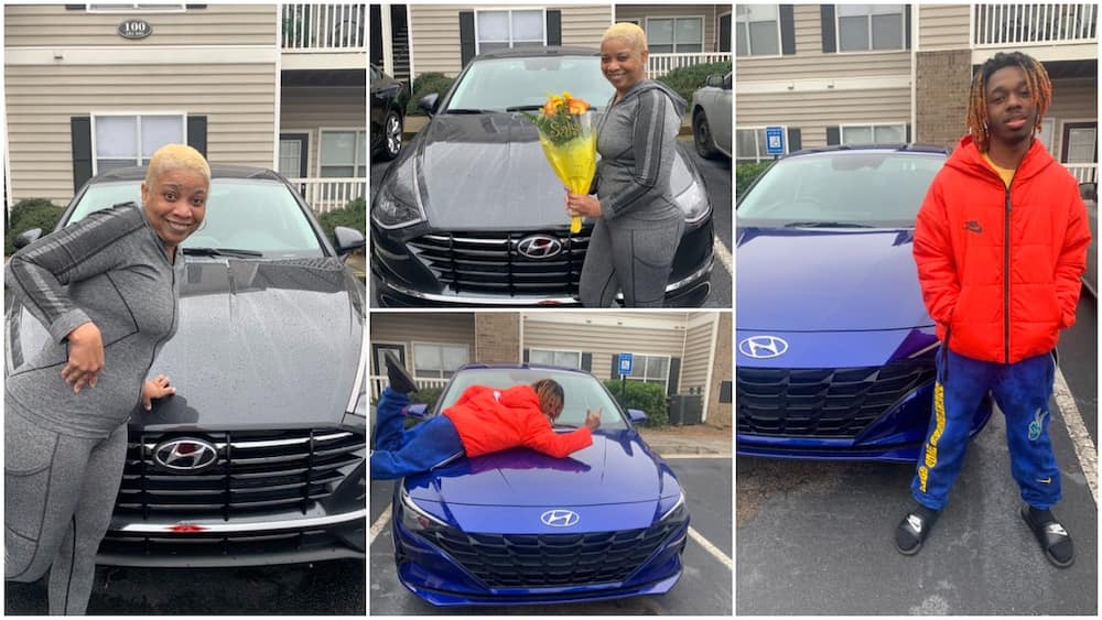 Grateful son buys same 2021 car model for himself and mum, shares cute photos