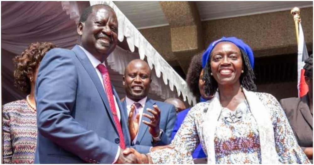 ODM leader Raila Odinga and his running mate Martha Karua. Photo:Raila Odinga.