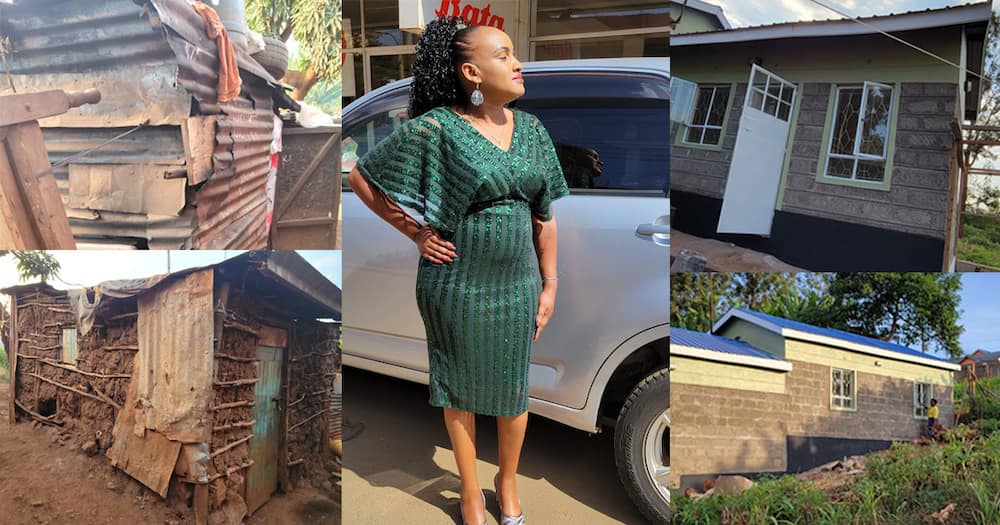 Wanja Mwaura built a house for a needy Thika family.