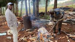 William Kabogo's Photo with Elderly Man Making Fire Puzzles Netizens: "Guess What's in the Making"