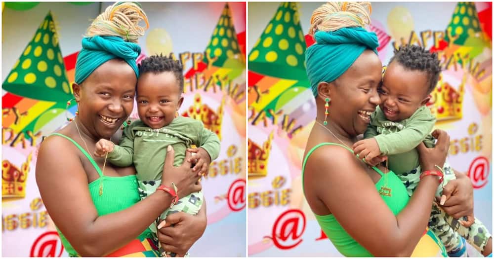 Anne Kansiime and her firstborn son Selassie Is King.