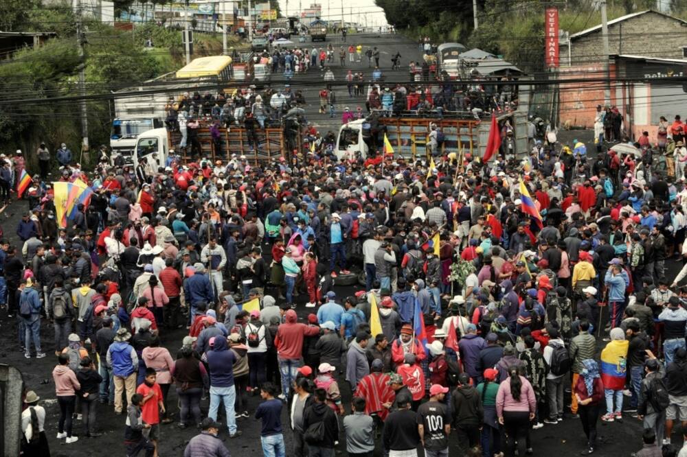 Indigenous people and other disgruntled groups gathered anew for an eighth day of anti-government protests in Ecuador