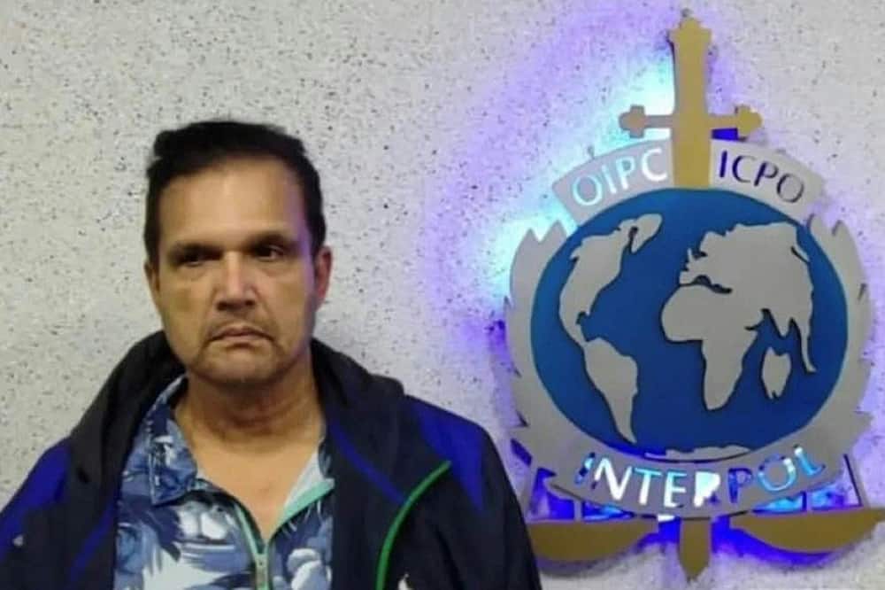 An undated handout picture released on September 21, 2022 by the Instagram account of Interpol Venezuela shows Malaysian fugitive Leonard Francis, known as "Fat Leonard," after his capture in Venezuela
