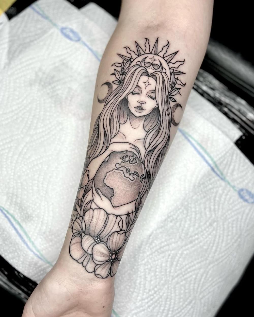 feminine greek goddess tattoos