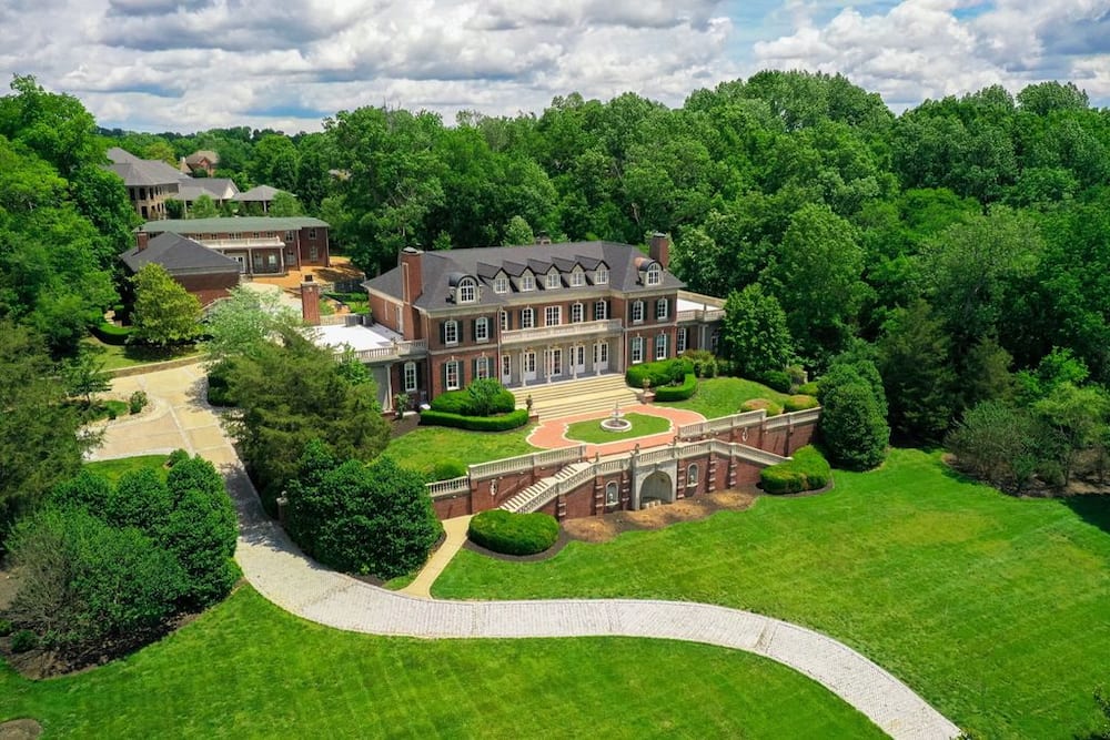 Grand Tennessee estate at Concord Rd, Brentwood, TN, is a replica of the Historic Westbury Mansion located on Long Island