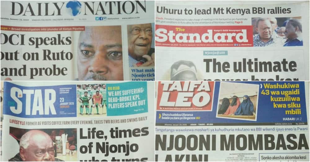 Kenyan newspapers review for January 23