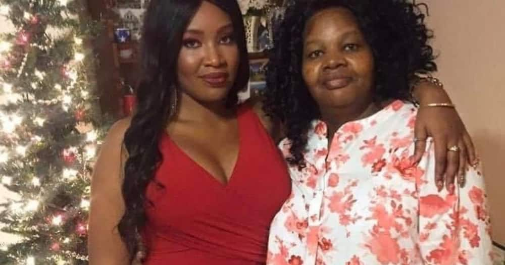 Us-based Kenyan Actress Christine Wawira and her late mom Miriam Wanjiru Njagi.