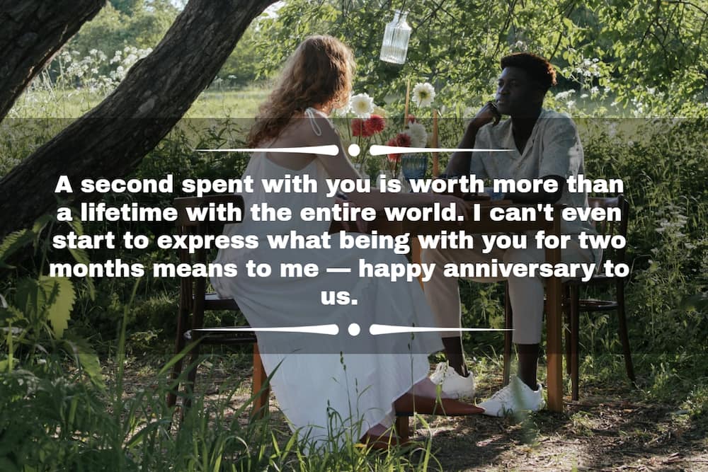 Romantic 2-month anniversary messages for a boyfriend
