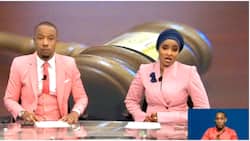 Rashid Abdalla, Wife Lulu Hassan Stun in Matching Pink Suits During Prime Time News Show