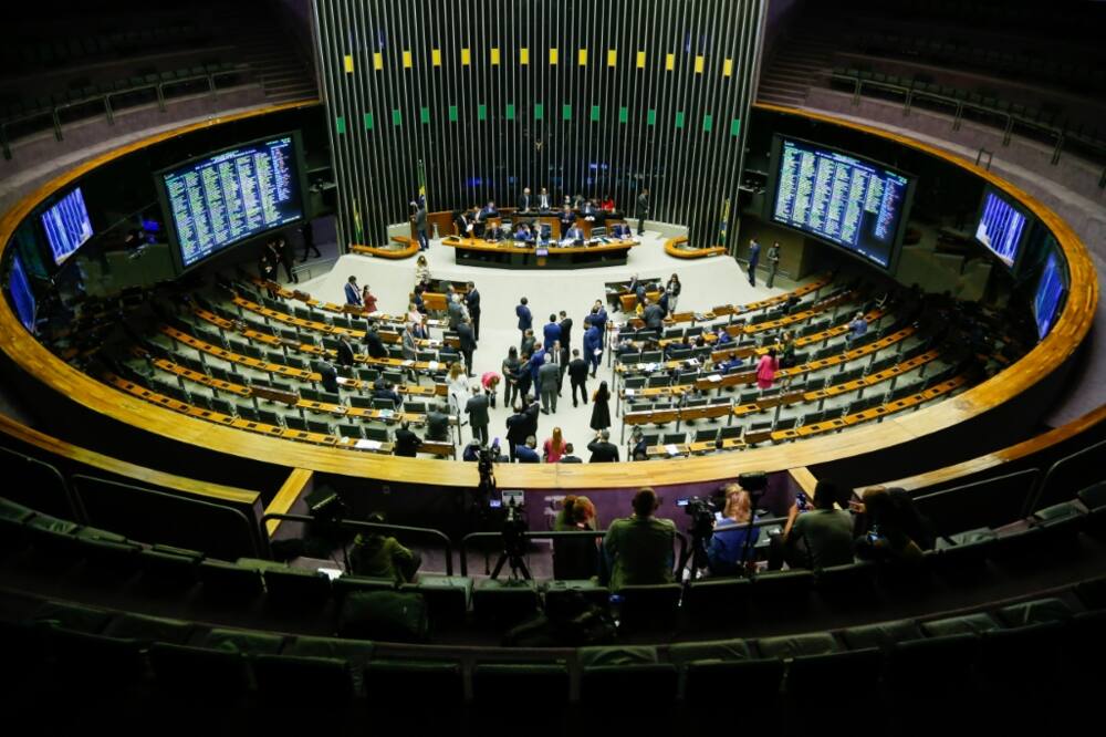Brazil's lower house, the Chamber of Deputies, pictured on July 13, 2022, is made up of 513 seats