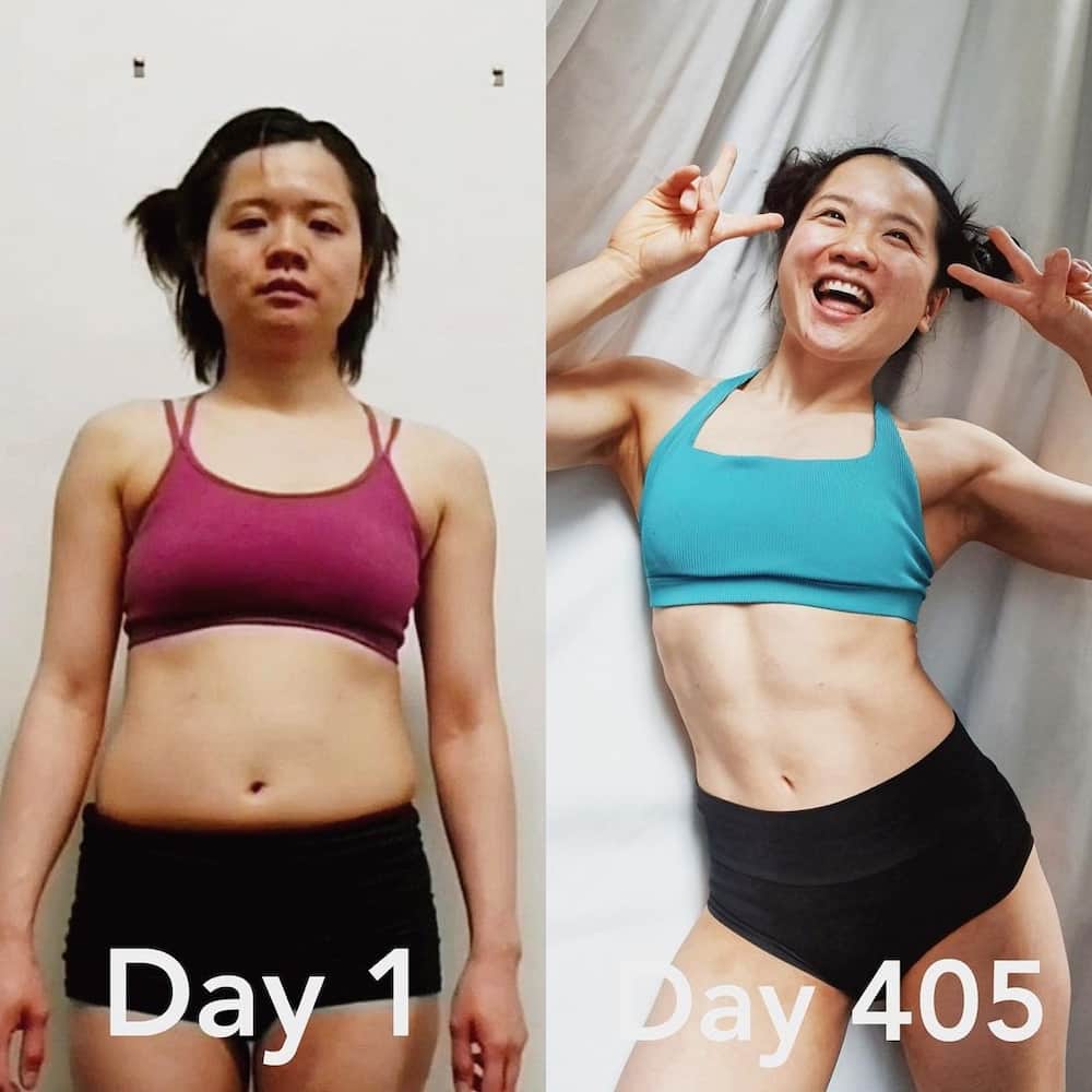 Chloe Ting's before and after photos