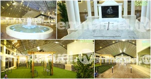 Photos of water fountain, indoor garden, AC units at TB Joshua’s presidential burial ground.