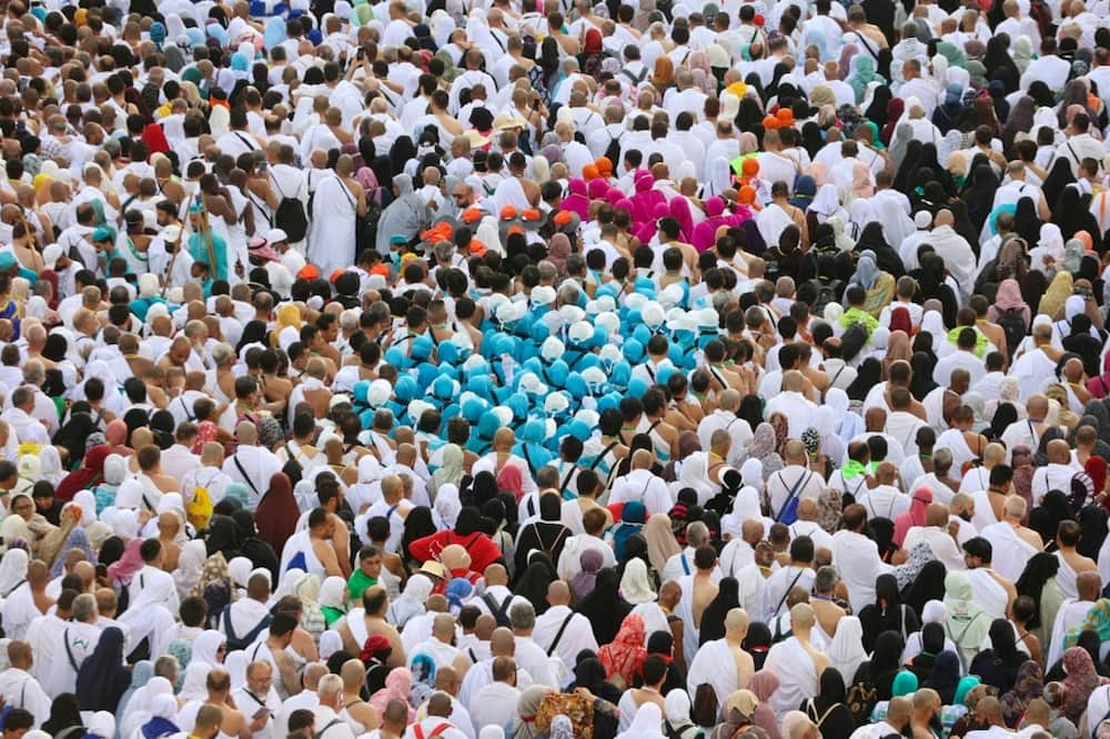 Muslim worshippers gather at the Grand Mosque in the holy city of Mecca
