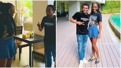 Chipukeezy Delighted After Meeting Elsa Majimbo in Tight Mini Skirt, Fitted T-Shirt: "Nice Catching up"